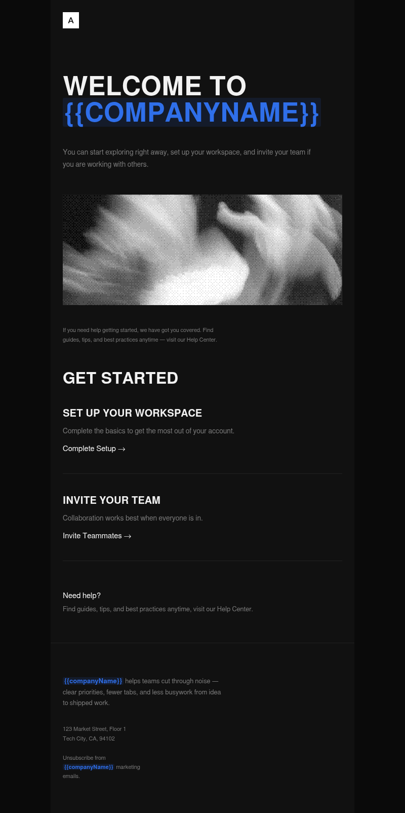 Welcome — here is how to get started email template preview