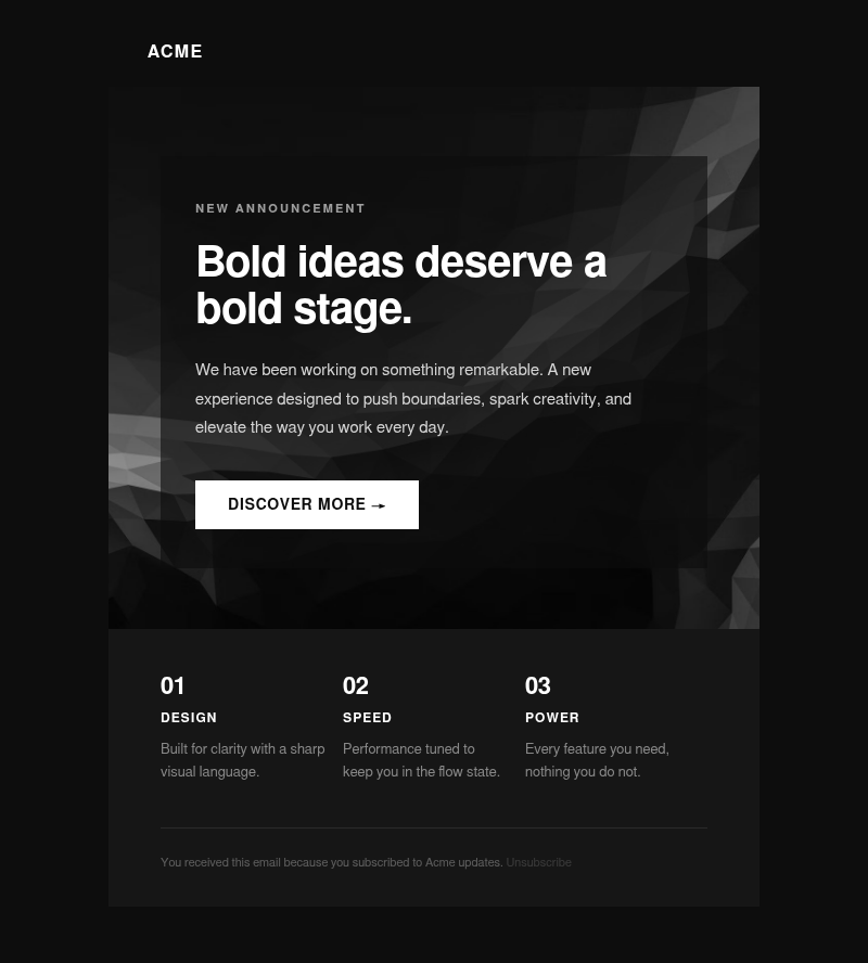 Something bold is coming your way email template preview